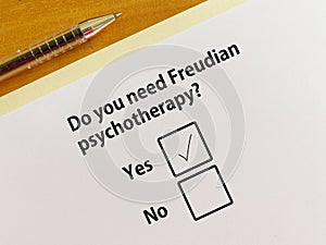 Questionnaire about counseling and therapy