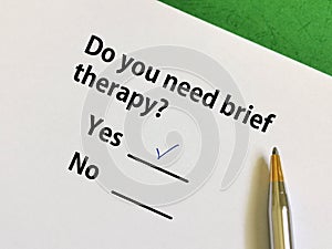 Questionnaire about counseling and therapy