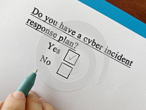 Questionnaire about cyber attack