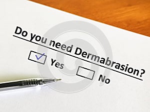 Questionnaire about dermatology