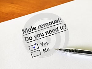 Questionnaire about dermatology