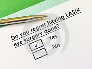 Questionnaire about eye