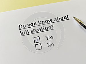 Questionnaire about gaming