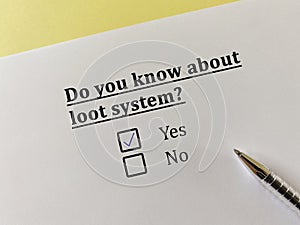 Questionnaire about gaming