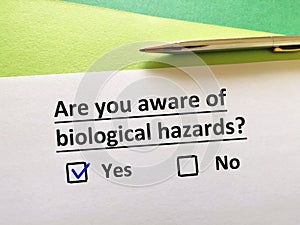 Questionnaire about hazard