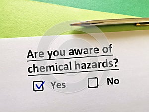 Questionnaire about hazard