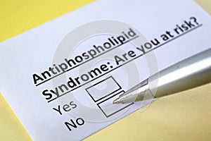 Questionnaire about health problems