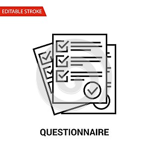 Questionnaire Icon. Thin Line Vector Illustration