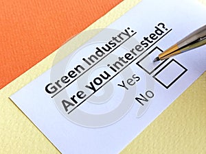 Questionnaire about industry