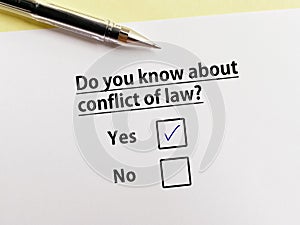 Questionnaire about law