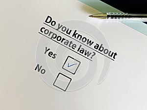 Questionnaire about law