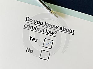 Questionnaire about law