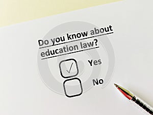 Questionnaire about law