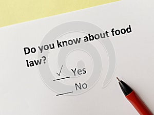 Questionnaire about law