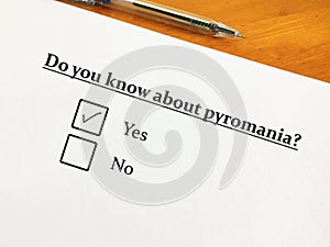 Questionnaire about mental health