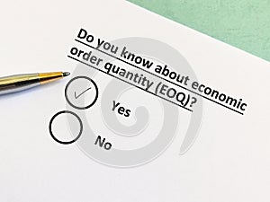 Questionnaire about procurement