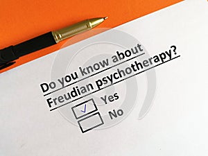 Questionnaire about psychotherapy