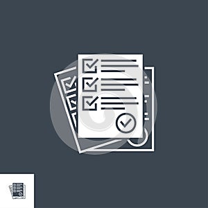 Questionnaire related vector glyph icon.