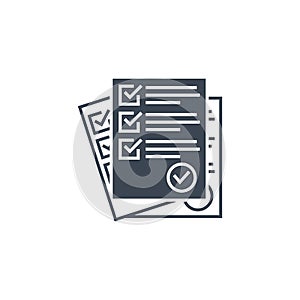 Questionnaire related vector glyph icon.