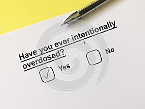 Questionnaire about self-harm