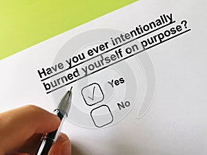 Questionnaire about self-harm