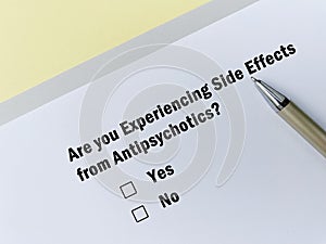 Questionnaire about side effects