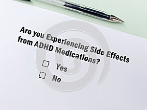 Questionnaire about side effects