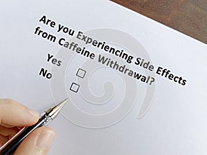 Questionnaire about side effects