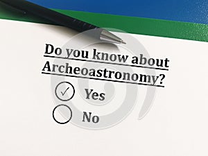 Questionnaire about space technology