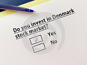 Questionnaire about stock market