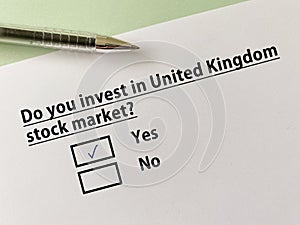 Questionnaire about stock market