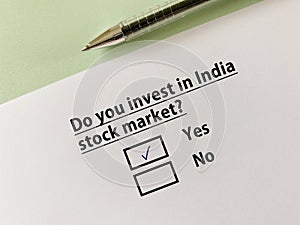 Questionnaire about stock market