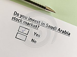 Questionnaire about stock market