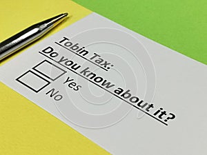 Questionnaire about taxation