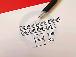 Questionnaire about therapy