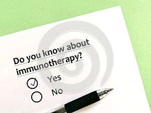 Questionnaire about therapy