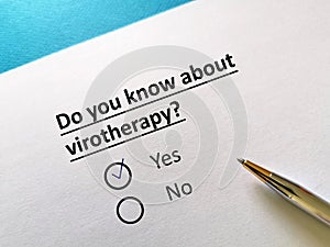 Questionnaire about therapy