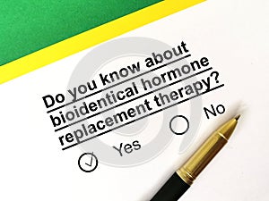 Questionnaire about therapy