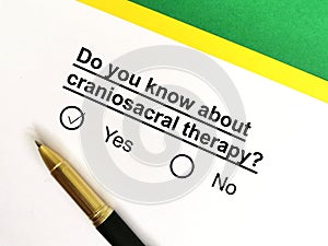 Questionnaire about therapy photo
