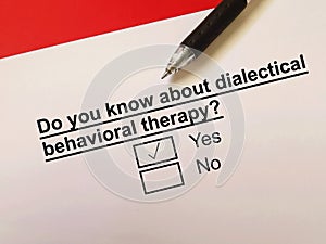 Questionnaire about therapy photo