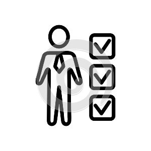 Questionnaires of employees icon vector. Isolated contour symbol illustration