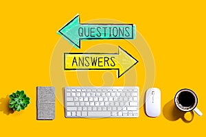 Questions and answers with a computer keyboard