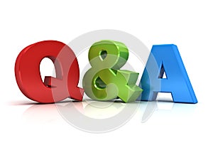 Questions and answers concept Q and A word