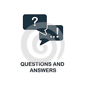 Questions And Answers creative icon. Simple element illustration. Questions And Answers concept symbol design from online educatio