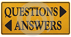 Questions & Answers Sign Business Communications Retro Office