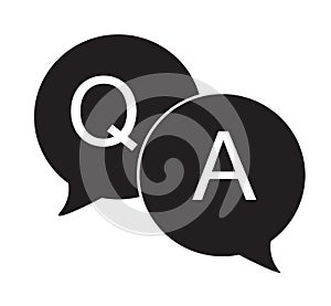 Questions & answers speech bubbles flat icon