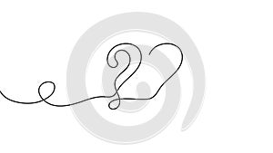 Questions marks in continuous line style. Question mark continuous line art motion. FAQ concept video.