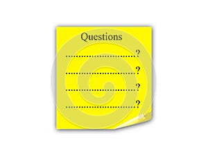 Questions post it note