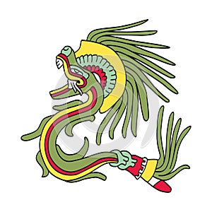 Quetzalcoatl, the feathered serpent, an Aztec god of the planet Venus