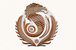 Quetzalcoatl symbol. Generative AI.